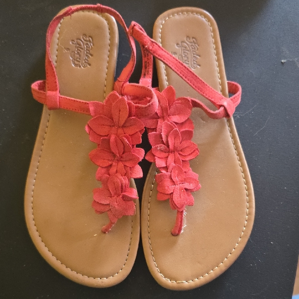 Red Floral Sandals
